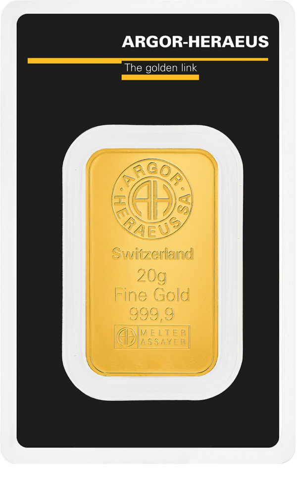 Штампованный слиток Argor-Heraeus 20 г