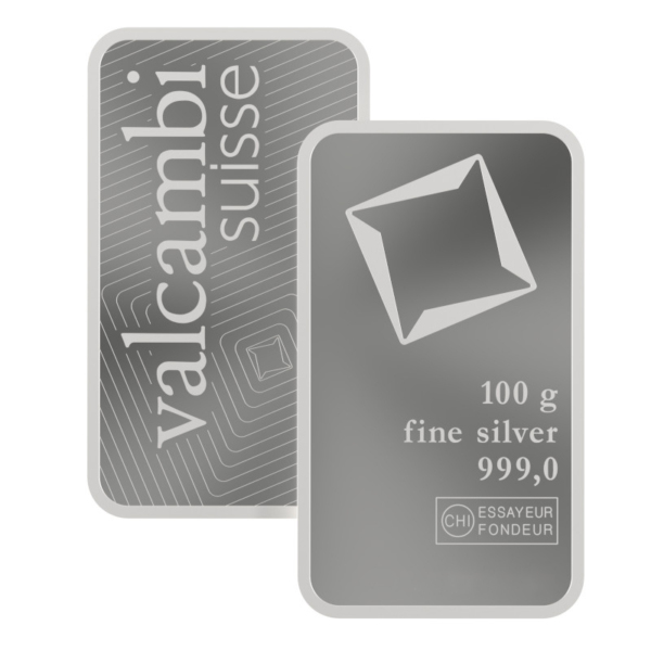 Штампованный слиток Valcambi 100 г